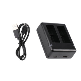 USB Dual Batteries Charger with Cable & Indicator Light for GoPro HERO9 Black / HERO10 Black / HERO11 Black / HERO12 Black, For GoPro HERO9 Black