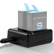 Load image into Gallery viewer, USB Dual Batteries Charger with Cable &amp; Indicator Light for GoPro HERO9 Black / HERO10 Black / HERO11 Black / HERO12 Black, For GoPro HERO9 Black