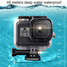 Load image into Gallery viewer, For GoPro HERO8 Black 45m Waterproof Housing Protective Case with Buckle Basic Mount &amp; Screw &amp; (Purple, Red, Pink) Filters &amp; Floating Bobber Grip &amp; Strap &amp; Anti-Fog Inserts, Transparent HERO8 Case+Filters