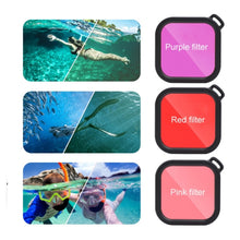 Load image into Gallery viewer, For GoPro HERO8 Black 45m Waterproof Housing Protective Case with Buckle Basic Mount &amp; Screw &amp; (Purple, Red, Pink) Filters &amp; Floating Bobber Grip &amp; Strap &amp; Anti-Fog Inserts, Transparent HERO8 Case+Filters