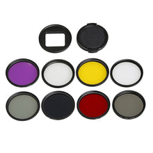 Load image into Gallery viewer, For GoPro HERO5 Sport Action Camera Proffesional 52mm Lens Filter(CPL + UV + ND8 + ND2 + Star 8 + Red + Yellow + FLD / Purple) &amp; Waterproof Housing Case Adapter Ring, 10 in 1