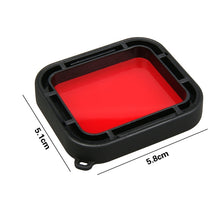 Load image into Gallery viewer, For GoPro HERO5 30m Waterproof PC &amp; ABS Housing Protective Case + Camera Lens Red Quadrate Filter with Buckle Basic Mount &amp; Long Screw &amp; Anti-lost Hand Strap, Protective Case + Filter