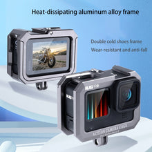 Load image into Gallery viewer, RUIGPRO for GoPro HERO10 Black / HERO9 Black Metal Border Frame Mount Protective Cage with Dual Cold Shoes Base, Silver Grey
