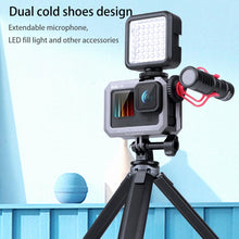 Load image into Gallery viewer, RUIGPRO for GoPro HERO10 Black / HERO9 Black Metal Border Frame Mount Protective Cage with Dual Cold Shoes Base, Silver Grey