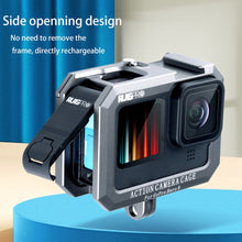 Load image into Gallery viewer, RUIGPRO for GoPro HERO10 Black / HERO9 Black Metal Border Frame Mount Protective Cage with Dual Cold Shoes Base, Silver Grey