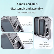 Load image into Gallery viewer, RUIGPRO for GoPro HERO10 Black / HERO9 Black Metal Border Frame Mount Protective Cage with Dual Cold Shoes Base, Silver Grey