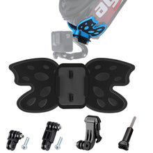 Load image into Gallery viewer, Butterfly Helmet Mount Adapter with 3-Way Pivot Arm &amp; J-Hook Buckle &amp; Long Screw for GoPro, Insta360, DJI and Other Action Cameras, Butterfly Helmet Mount with Pivot Arm &amp; J-Hook Buckle