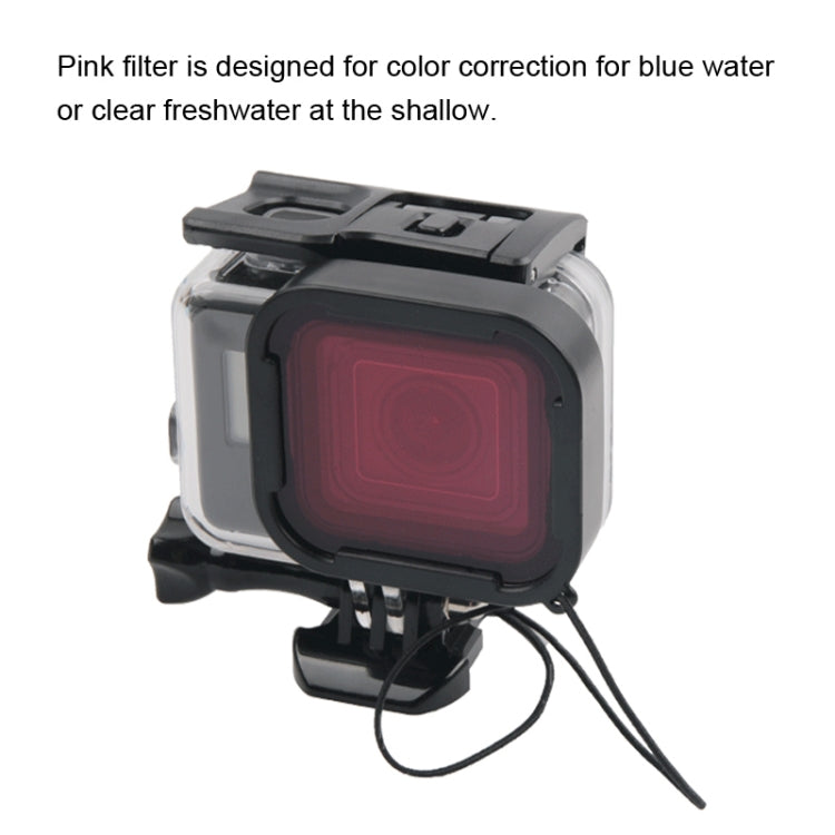 45m Waterproof Housing Protective Case + Touch Screen Back Cover for GoPro NEW HERO /HERO6 /5, with Buckle Basic Mount & Screw & (Purple, Red, Pink) Filters, No Need to Remove Lens, Touch Screen + Filters (Transparent), Touch Screen + Filters (Black)