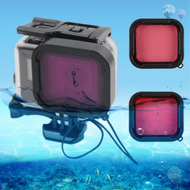 45m Waterproof Housing Protective Case + Touch Screen Back Cover for GoPro NEW HERO /HERO6 /5, with Buckle Basic Mount & Screw & (Purple, Red, Pink) Filters, No Need to Remove Lens, Touch Screen + Filters (Transparent), Touch Screen + Filters (Black)