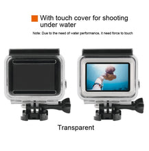Load image into Gallery viewer, 45m Waterproof Housing Protective Case + Touch Screen Back Cover for GoPro NEW HERO /HERO6 /5, with Buckle Basic Mount &amp; Screw &amp; (Purple, Red, Pink) Filters, No Need to Remove Lens, Touch Screen + Filters (Transparent), Touch Screen + Filters (Black)
