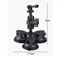 Load image into Gallery viewer, Triangle Suction Cup Mount Holder with Tripod Adapter &amp; Steel Tether &amp; Safety Buckle, Triangle Suction Cup