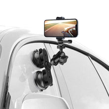 Load image into Gallery viewer, Triangle Suction Cup Mount Holder with Tripod Adapter &amp; Steel Tether &amp; Safety Buckle, Triangle Suction Cup