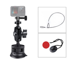 Load image into Gallery viewer, Single Suction Cup Mount Holder with Tripod Adapter &amp; Steel Tether &amp; Safety Buckle, Single Suction Cup