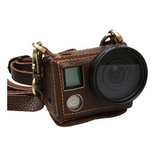 Load image into Gallery viewer, For GoPro HERO4 Litchi Texture Genuine Leather Protective Case with Sling, Litchi Texture (Brown), Litchi Texture (Black)