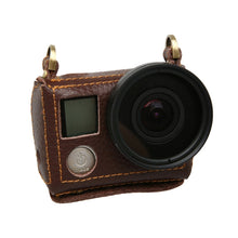 Load image into Gallery viewer, For GoPro HERO4 Litchi Texture Genuine Leather Protective Case with Sling, Litchi Texture (Brown), Litchi Texture (Black)