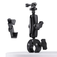 Load image into Gallery viewer, Extended Version 360 Rotation Adjustable Action Camera Bike Motorcycle Handlebar Holder with Phone Clamp, Extended Version with Phone Clamp