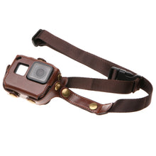 Load image into Gallery viewer, For GoPro HERO7 Black /6 /5  PU Leather Housing Case with Neck Strap &amp; Buttons, PU Leather (Brown), PU Leather (Coffee), PU Leather (Black)