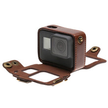 Load image into Gallery viewer, For GoPro HERO7 Black /6 /5  PU Leather Housing Case with Neck Strap &amp; Buttons, PU Leather (Brown), PU Leather (Coffee), PU Leather (Black)