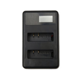 LCD Screen Dual Batteries Charger with USB Cable for Xiaoyi 4K Sport Camera, Displays Charging Capacity (XM47), LCD Screen Battery Charger