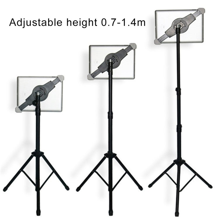 Universal Mount Tripod Floor Stand Tablet Holder for iPad, and 7 - 12 inch Tablet and Laptop