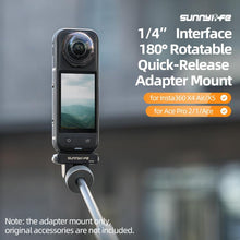 Load image into Gallery viewer, Sunnylife Magnetic Quick Release Adapter Mount 1/4 180 Tilt Adjustable Selfie Stick Adapter Stand for Insta360 X4 Air / X5 / Ace Pro 2 / 1 / Ace, AD136 For Insta360 X4 Air / X5