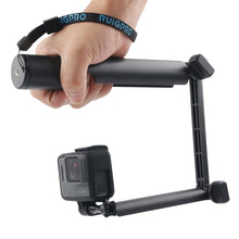 Load image into Gallery viewer, 3-Way Monopod + Magic Mount Selfie Stick for GoPro, Insta360, DJI and Other Action Cameras, Length: 24.5-63cm, Length: 24.5-63cm(Black)