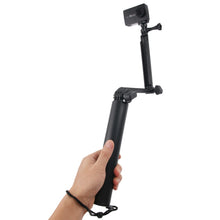 Load image into Gallery viewer, 3-Way Monopod + Magic Mount Selfie Stick for GoPro, Insta360, DJI and Other Action Cameras, Length: 24.5-63cm, Length: 24.5-63cm(Black)
