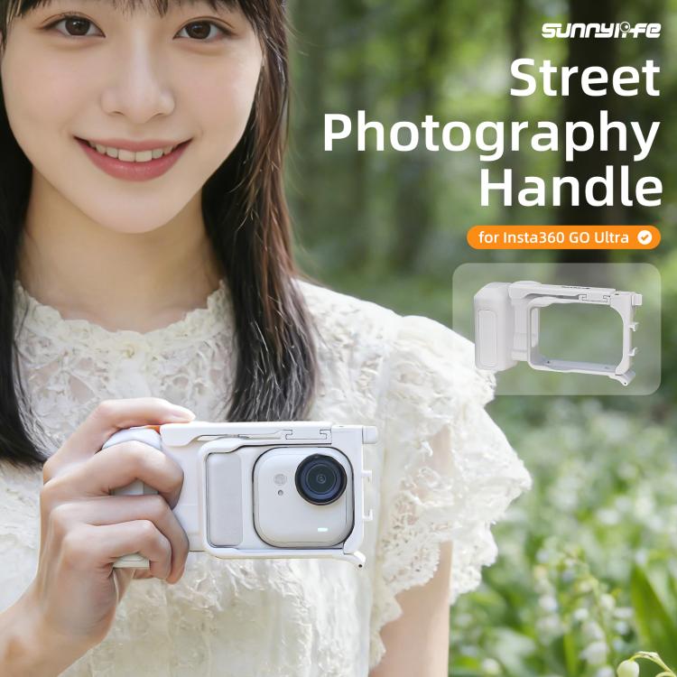 For Insta360 GO Ultra Sunnylife Street Photography Handle Ergonomic Hand Grip Quick Release Shutter Handle, For Insta360 GO Ultra (White), For Insta360 GO Ultra (Black)