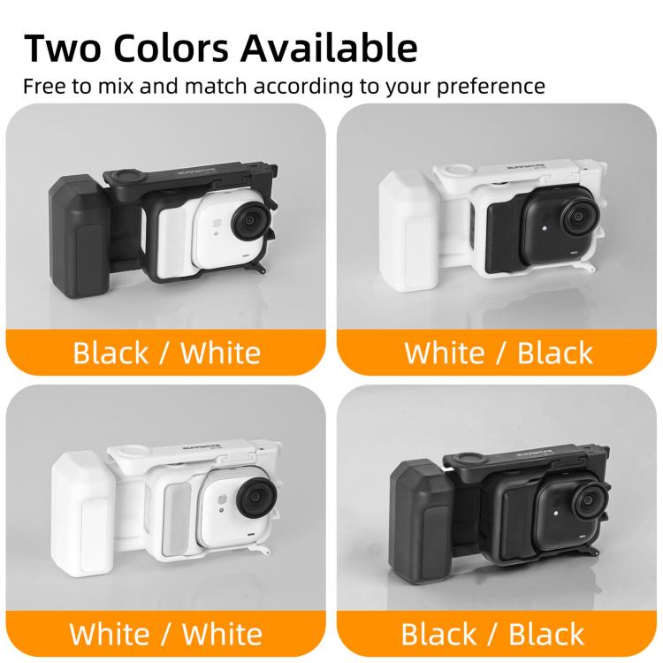 For Insta360 GO Ultra Sunnylife Street Photography Handle Ergonomic Hand Grip Quick Release Shutter Handle, For Insta360 GO Ultra (White), For Insta360 GO Ultra (Black)