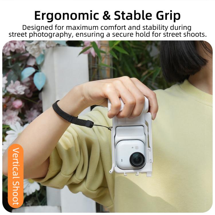 For Insta360 GO Ultra Sunnylife Street Photography Handle Ergonomic Hand Grip Quick Release Shutter Handle, For Insta360 GO Ultra (White), For Insta360 GO Ultra (Black)