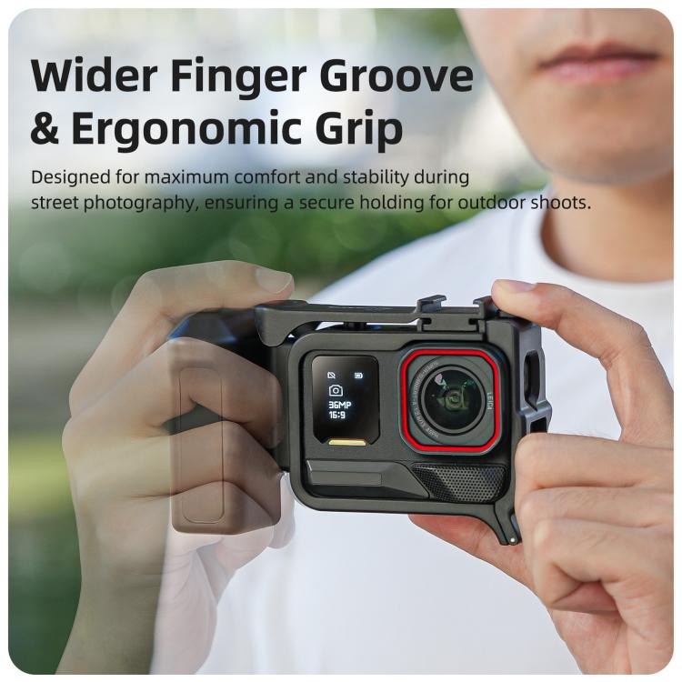 Sunnylife Street Photography Handle Ergonomic Hand Grip Quick Release Shutter Handle for Insta360 Ace Pro 2 / 1, For Insta360 Ace Pro 2 / 1