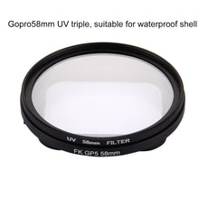 Load image into Gallery viewer, 58mm 3 in 1 Round Circle UV Lens Filter with Cap for GoPro HERO7 Black/6 /5, 58mm UV Lens