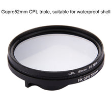 Load image into Gallery viewer, 58mm 3 in 1 Round Circle CPL Lens Filter with Cap for GoPro HERO7 Black/6 /5, 58mm CPL Lens