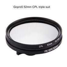 Load image into Gallery viewer, 52mm 3 in 1 Round Circle CPL Lens Filter with Cap for GoPro HERO7 Black/6 /5, 52mm CPL Lens