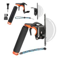 Load image into Gallery viewer, Shutter Trigger + Dome Port Lens Transparent Cover + Floating Hand Grip Diving Buoyancy Stick with Adjustable Anti-lost Strap &amp; Screw &amp; Wrench for GoPro HERO7 /6 /5, Transparent Cover+ Hand Grip