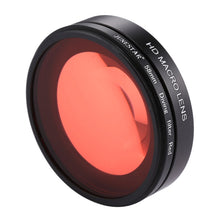 Load image into Gallery viewer, JSR 58mm 16X Macro Lens + Red Diving Lens Filter with Lens Cover + Lens Filter Ring Adapter + String + Cleaning Cloth for GoPro HERO6 /5 Dive Housing, For HERO6 /5