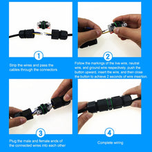 Load image into Gallery viewer, XY-17 IP68 Waterproof 3 Pin Straight Cable Connector, XY17