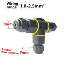 Load image into Gallery viewer, XYT21 IP68 Waterproof 3 Pin T-type Cable Connector, XYT21