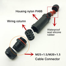 Load image into Gallery viewer, XY25 IP68 Waterproof 5 Pin Straight Cable Connector, XY25