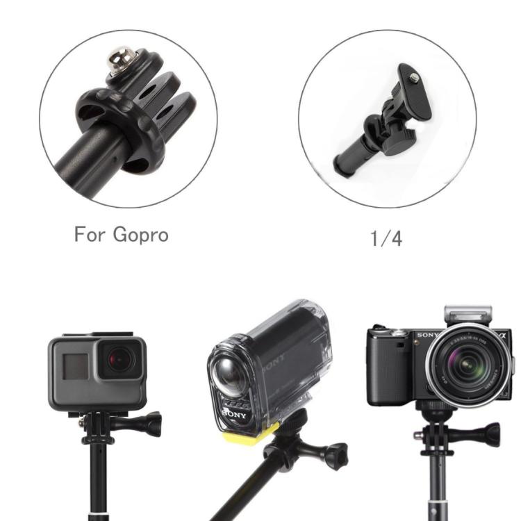 Universal Aluminum Alloy Selfie Stick with Adapter, Length: 25-75cm, Length: 25-75cm