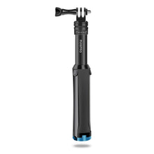 Load image into Gallery viewer, RUIGPRO One-piece Handheld Tripod Selfie Stick Telescopic Monopod Mount for GoPro, Insta360, DJI and Other Action Cameras, Black)