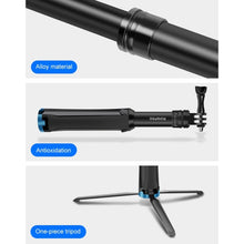 Load image into Gallery viewer, RUIGPRO One-piece Handheld Tripod Selfie Stick Telescopic Monopod Mount for GoPro, Insta360, DJI and Other Action Cameras, Black)