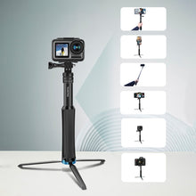 Load image into Gallery viewer, RUIGPRO One-piece Handheld Tripod Selfie Stick Telescopic Monopod Mount for GoPro, Insta360, DJI and Other Action Cameras, Black)
