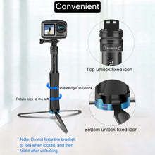 Load image into Gallery viewer, RUIGPRO One-piece Handheld Tripod Selfie Stick Telescopic Monopod Mount for GoPro, Insta360, DJI and Other Action Cameras, Black)