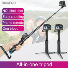 Load image into Gallery viewer, RUIGPRO One-piece Handheld Tripod Selfie Stick Telescopic Monopod Mount for GoPro, Insta360, DJI and Other Action Cameras, Black)
