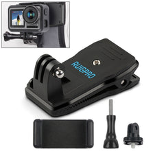 Load image into Gallery viewer, RUIGPRO 360 Degree Rotation Backpack Rec-Mounts Clip Clamp Mount + Phone Clamp for GoPro, Insta360, DJI and Other Action Cameras, Rec-Mounts+Clamp