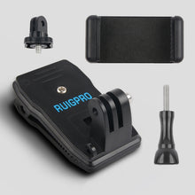 Load image into Gallery viewer, RUIGPRO 360 Degree Rotation Backpack Rec-Mounts Clip Clamp Mount + Phone Clamp for GoPro, Insta360, DJI and Other Action Cameras, Rec-Mounts+Clamp