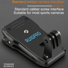 Load image into Gallery viewer, RUIGPRO 360 Degree Rotation Backpack Rec-Mounts Clip Clamp Mount + Phone Clamp for GoPro, Insta360, DJI and Other Action Cameras, Rec-Mounts+Clamp