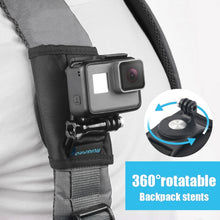 Load image into Gallery viewer, RUIGPRO Hook and Loop Fastener Backpack Rec-Mounts Clip Clamp Mount with Screw for GoPro, Insta360, DJI and Other Action Cameras, Hook and Loop Fastener Clip