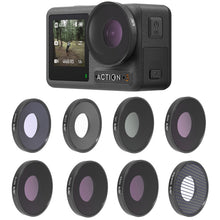 Load image into Gallery viewer, JSR 8 in 1 Streak Blue CPL ND8 ND16 ND32 ND64 STAR NIGHT Lens Filter For DJI Osmo Action 3, 8 in 1